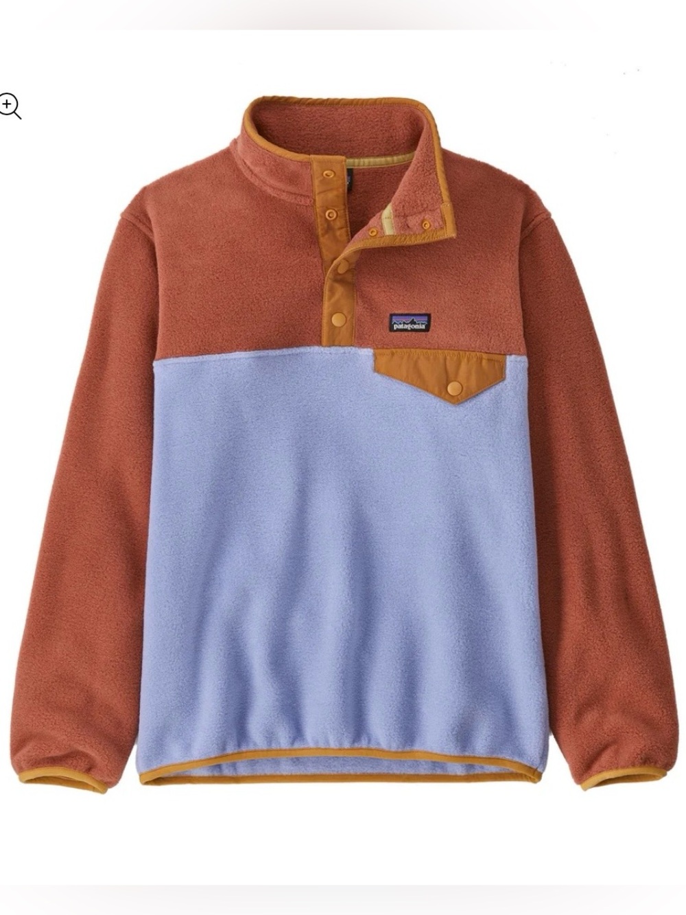 Patagonia kids Synchilla Retro Snap-T Fleece Pullover - Rust & Periwinkle Size L